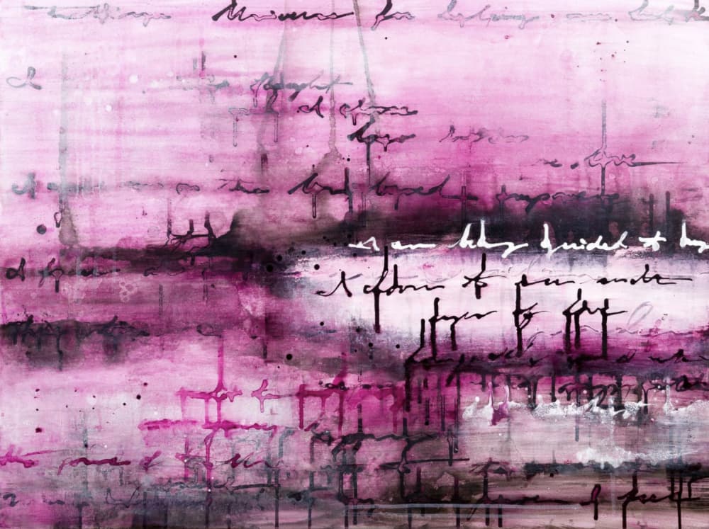Pink Script Abstract by Deb Chaney — canvas wall art