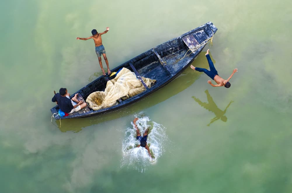 Summer River Fun by Ajit Kumar Majhi — canvas wall art