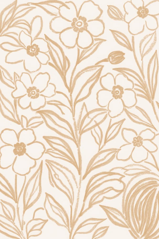 Beige Botanical Blooms by Melloi Art Prints — canvas wall art