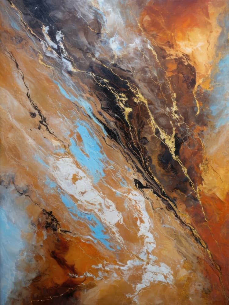 Fluid Earth Gold by Alpenglow Workshop — canvas wall art