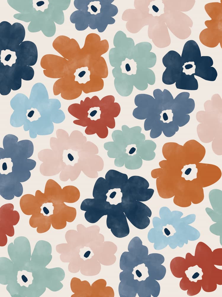 Joyful Watercolor Blooms by Elena Ristova — canvas wall art