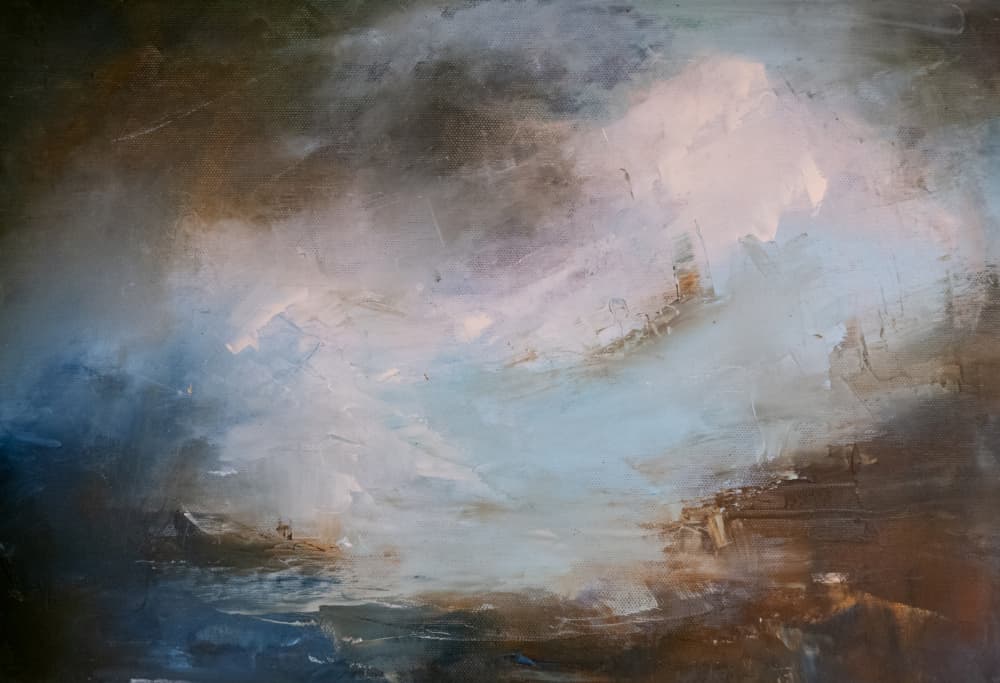 Turbulent Coastal Abstract by Nizaket Sinanovska — canvas wall art