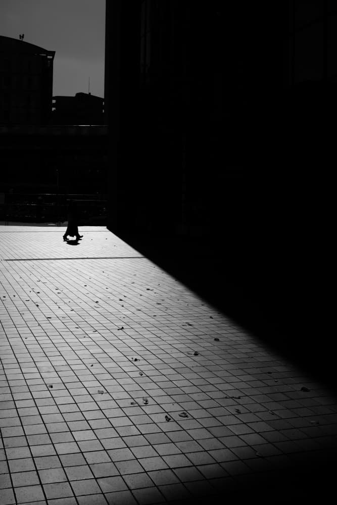 Street Silhouette Walk by KAZUTAKA niigata — canvas wall art