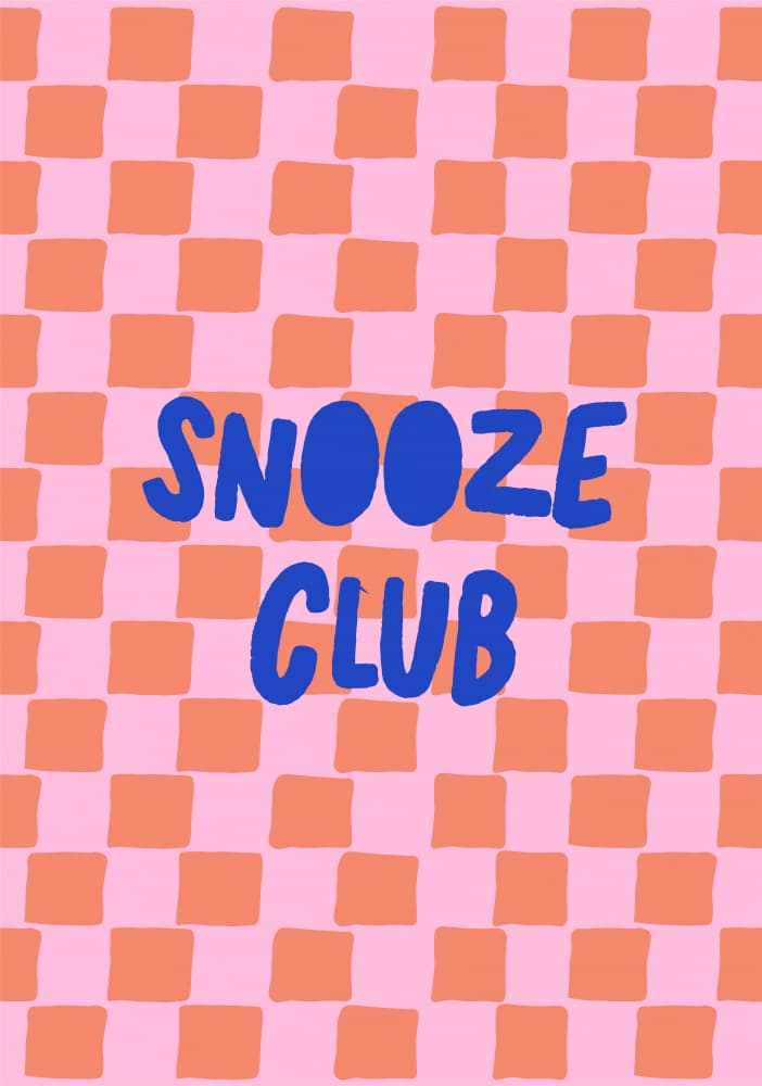 Snooze Club - Checkered Art by Sudevi Sen — canvas wall art