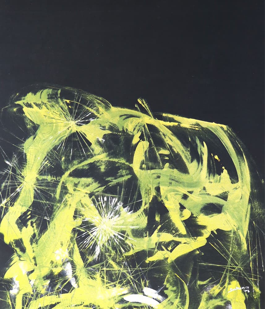 Luminous Green Bursts by Santhosh ch — canvas wall art