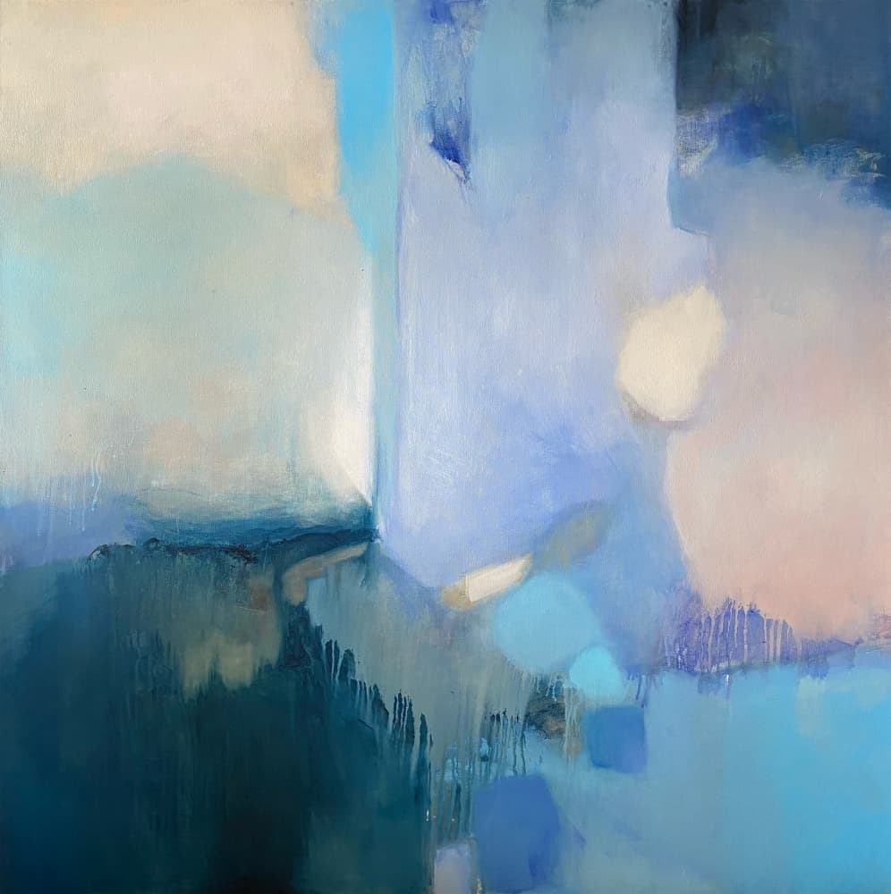 Serene Blue Abstraction by Julia Purinton — canvas wall art