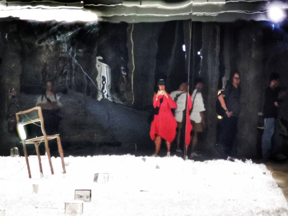 Red Dress Art Performance by Jasmine Zhang — canvas wall art