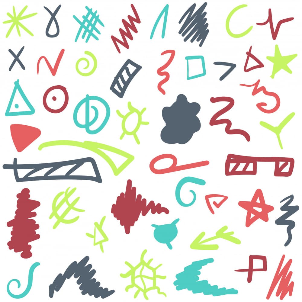 Abstract Colorful Doodles by Marika Barsrsind — canvas wall art