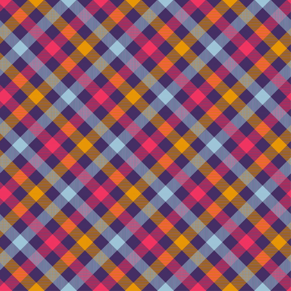 Vibrant Diagonal Plaid by Marika Barsrsind — canvas wall art