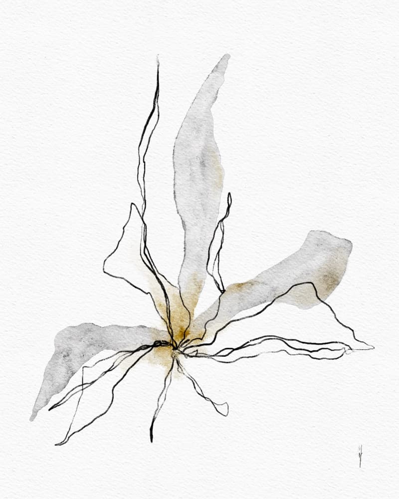 Earthy Abstract Flower by Ankie Kooi — canvas wall art