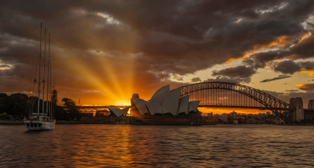 Sydney Harbor Golden Hour by Emanuel Papamanolis — canvas wall art