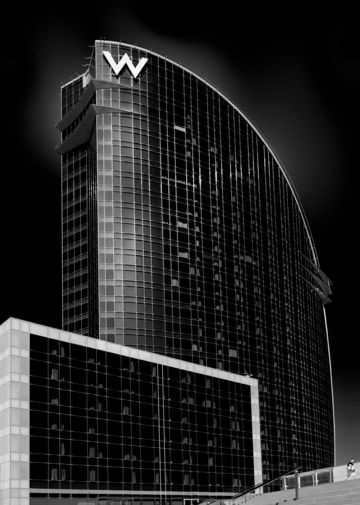 Curved Glass Skyscraper by Mike Kreiten — canvas wall art