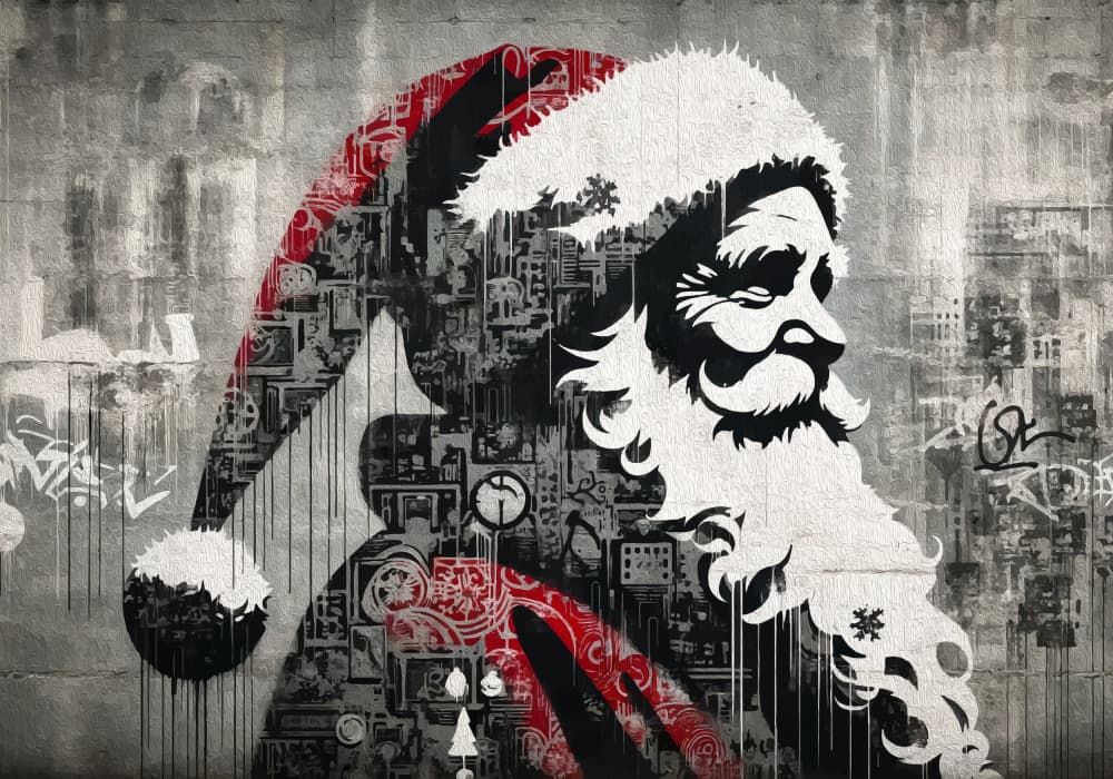 Urban Graffiti Santa by Andreas Magnusson — canvas wall art
