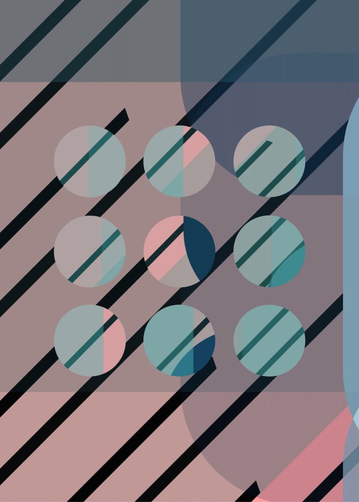 Soft Geometric Circles by Leigh Bagley — canvas wall art