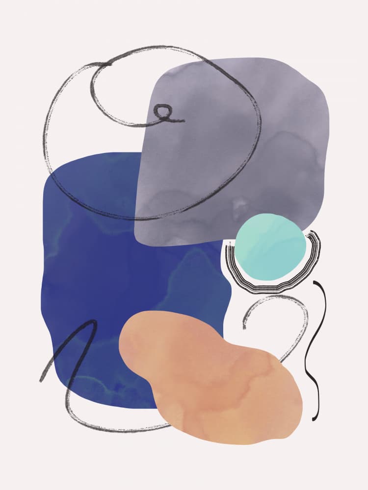 Abstract Fluid Shapes by Little Dean — canvas wall art