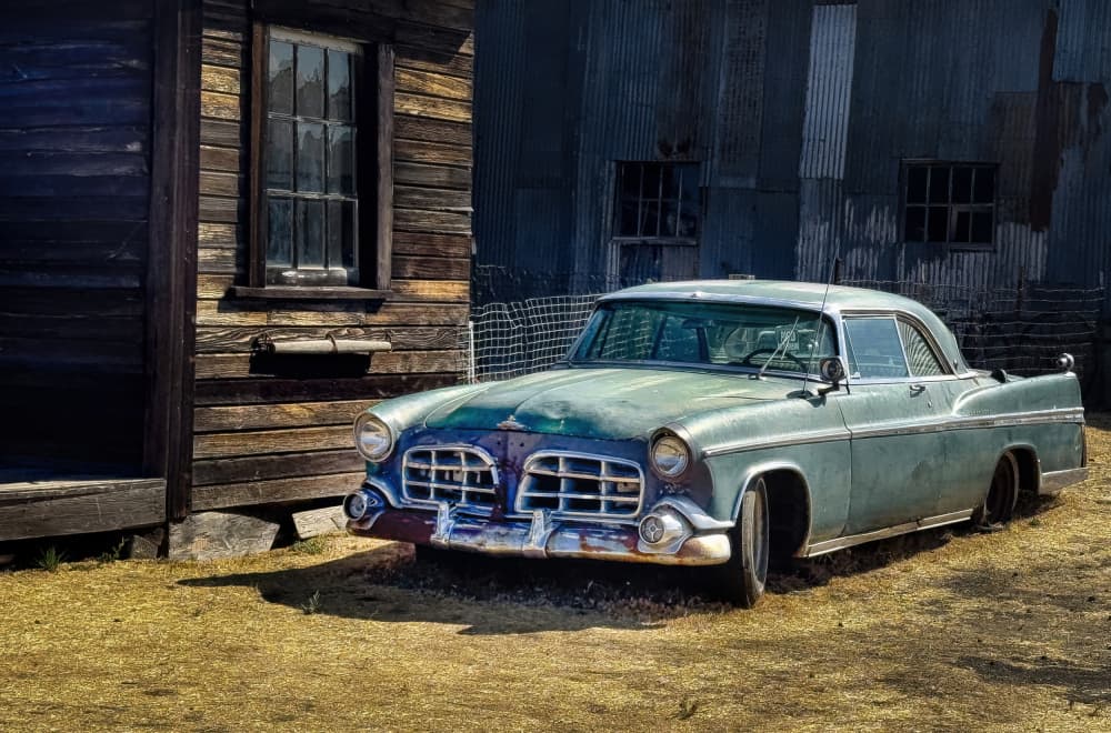 Abandoned Classic Car by Ronald Scott Johnson — canvas wall art