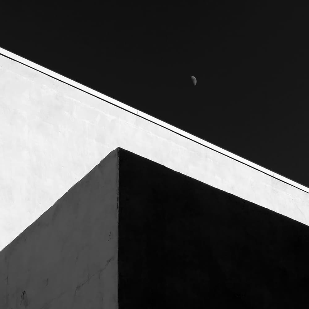 Moon Over Modern Wall by Michael Burlak — canvas wall art