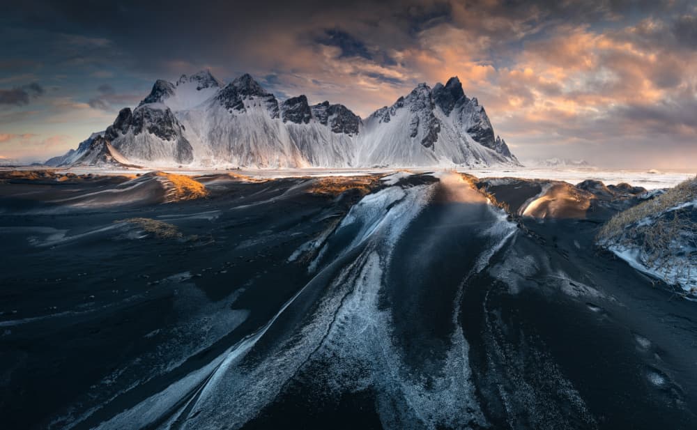 Mountain Black Sand Sunrise by Karol Nienartowicz — canvas wall art