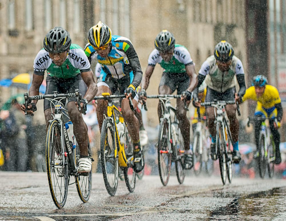 Rainy Cycling Race by Peter Paterson — canvas wall art