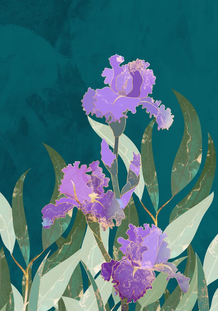 Gilded Iris Garden by Sarah Manovski — canvas wall art