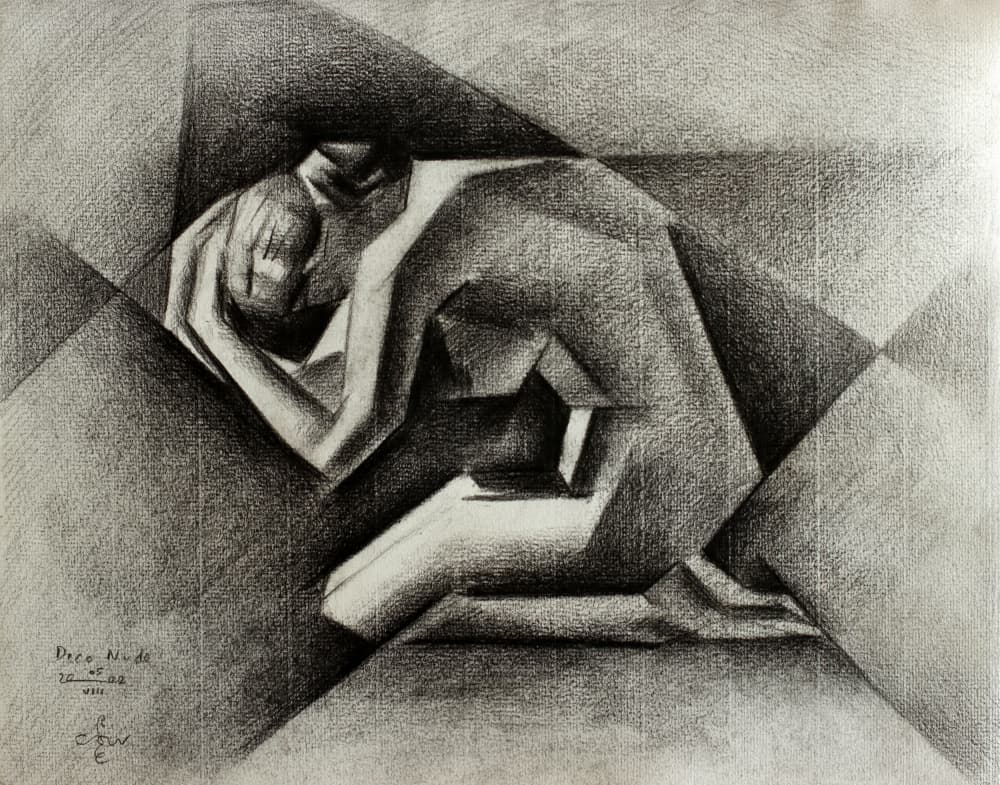 Grieving Geometric Figure by Corné Akkers — canvas wall art