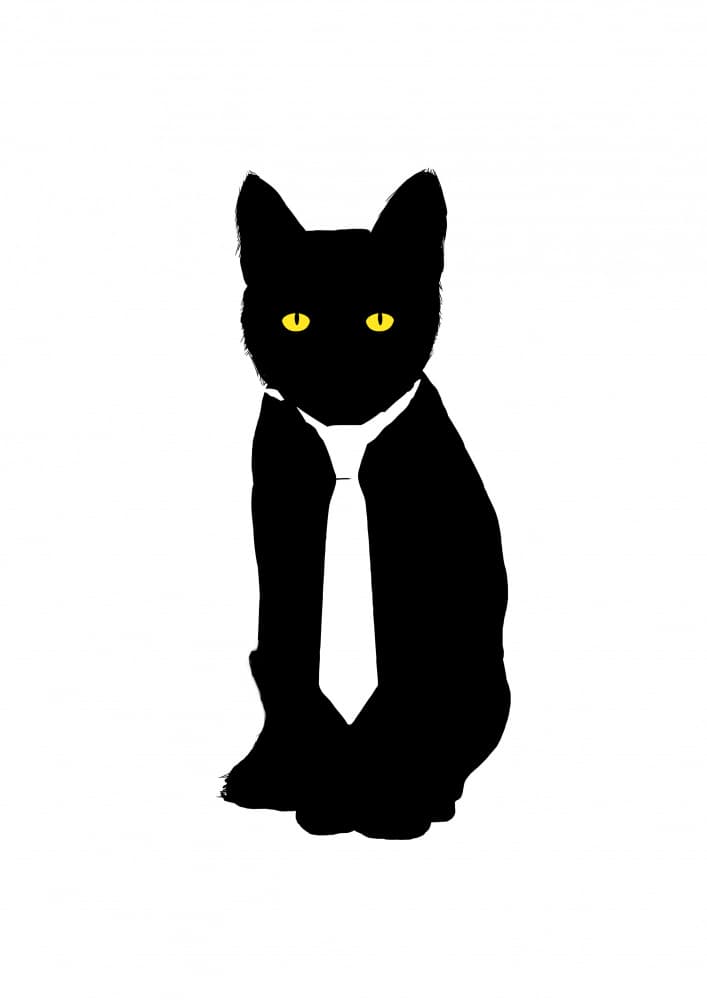 Dapper Black Cat by Balazs Solti — canvas wall art
