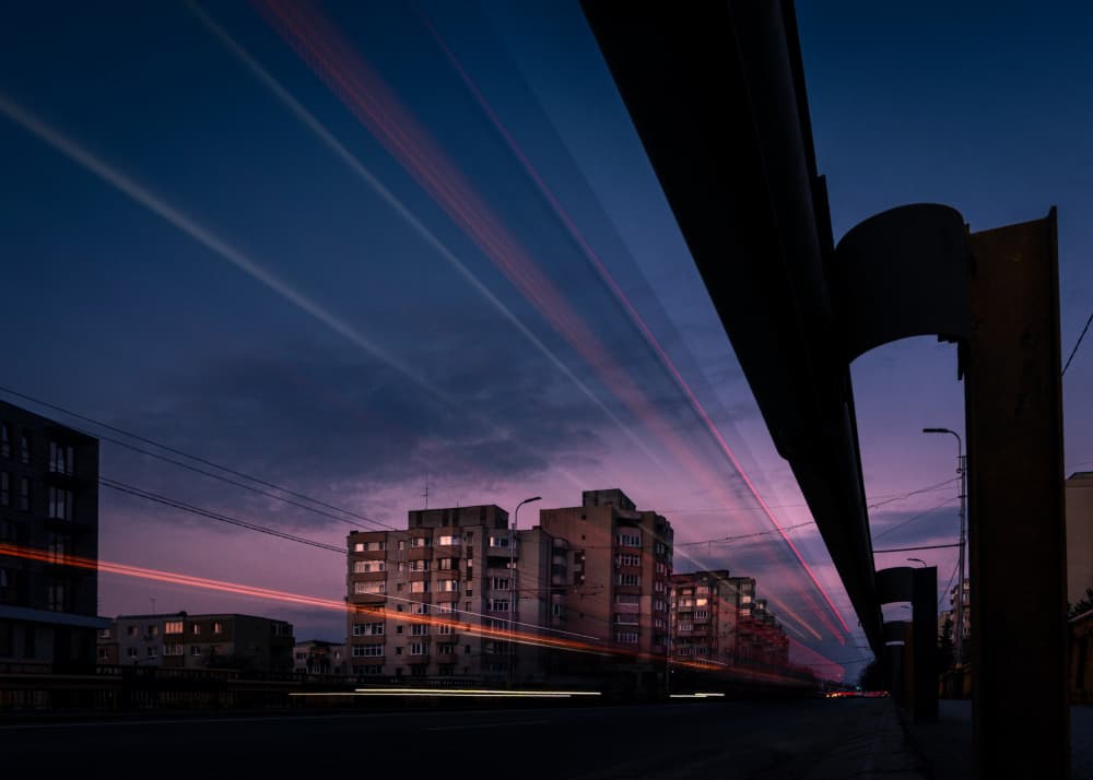Urban Night Trails by Alin Federiga — canvas wall art