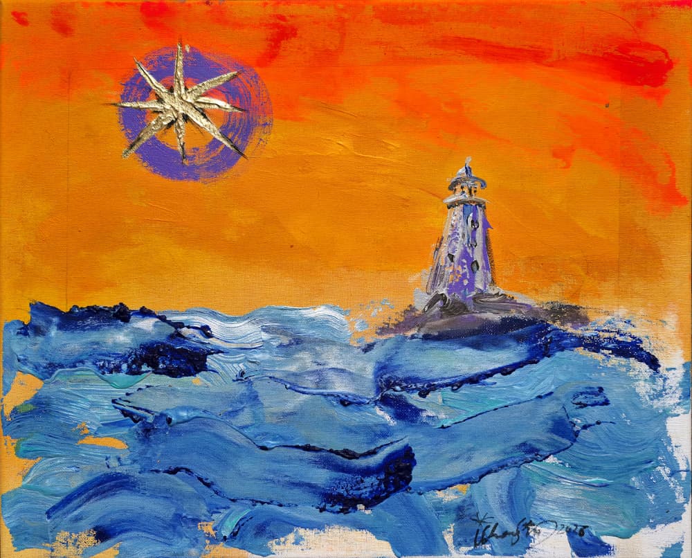Lighthouse Golden Star by Kanat Ibragimov — canvas wall art