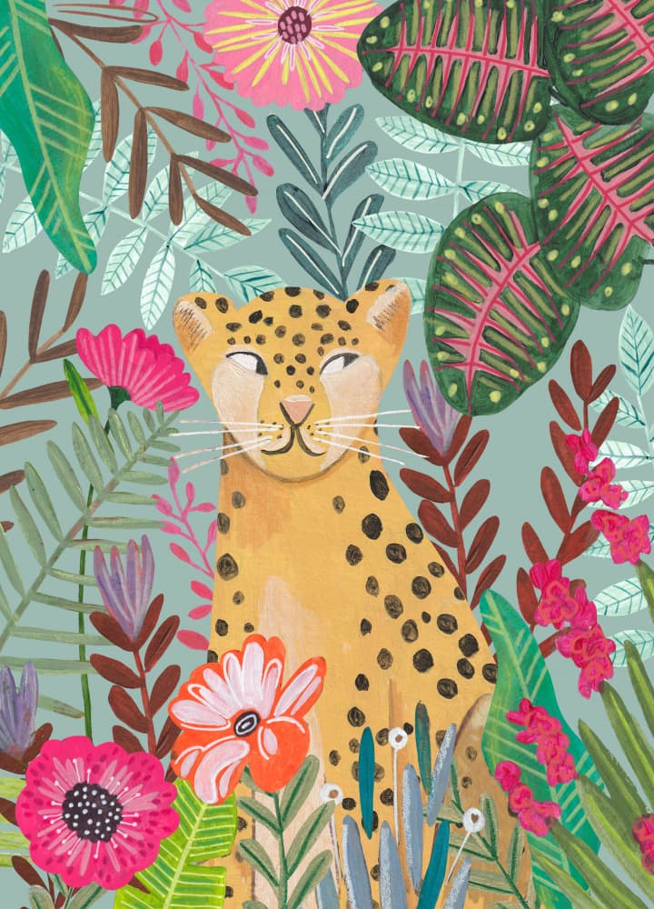 Leopard in the Jungle by Caroline Bonne Müller — canvas wall art