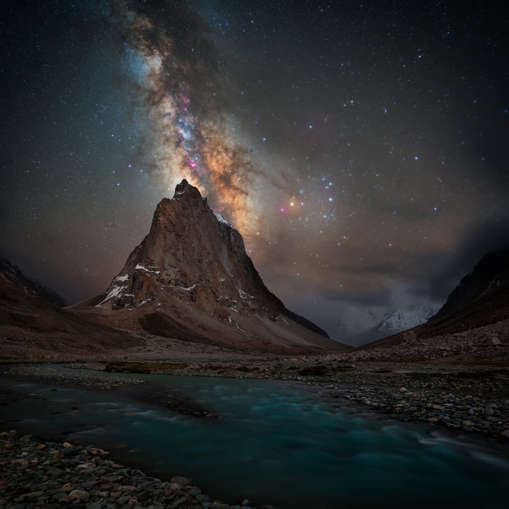 Milky Way Mountain River by Vikas Chander — canvas wall art