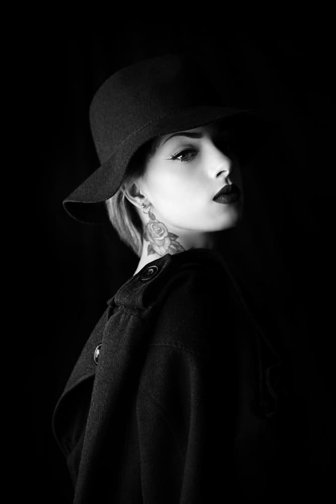 Mysterious Woman Hat by Bobby Kostadinov — canvas wall art