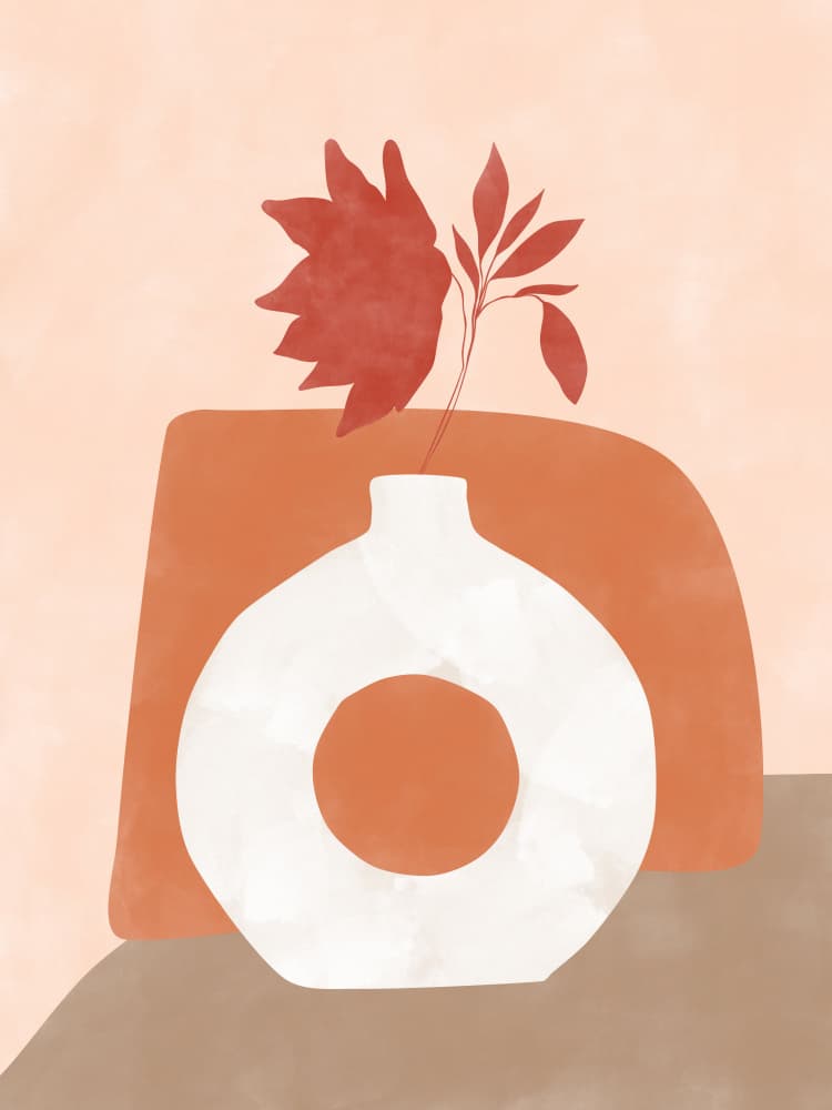 Abstract Botanical Vase by Elena Ristova — canvas wall art