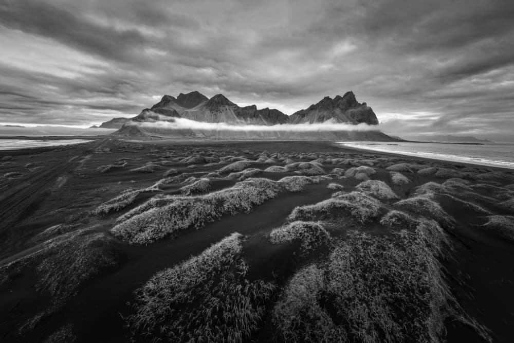 Moody Black Sand Mountains by Irene Wu — canvas wall art