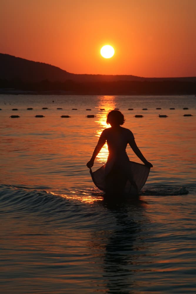Serene Sunset Stroll by Ralitsa Byalkova — canvas wall art