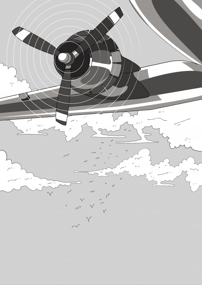 Flying Propeller Plane by Nicholas — canvas wall art