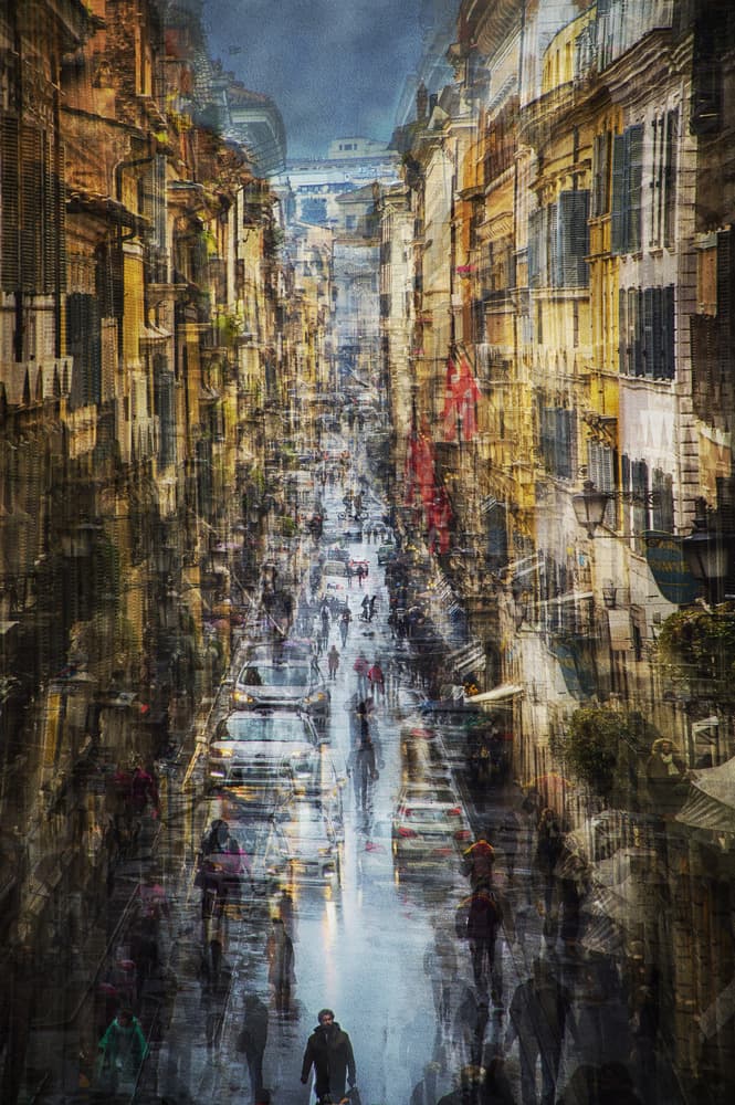 Blurred City Life by Nicodemo Quaglia — canvas wall art
