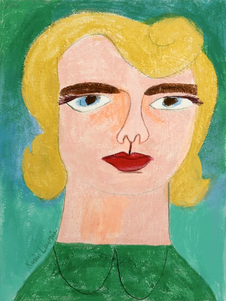 Expressive Blonde Portrait by Karin Lauria — canvas wall art