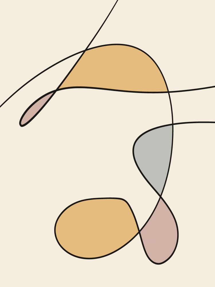 Muted Abstract Curves by Little Dean — canvas wall art
