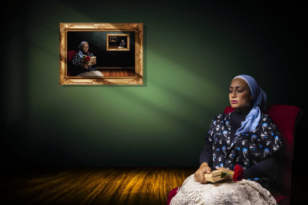 Woman With Infinite Reflection by Hisham Aboelnaga — canvas wall art