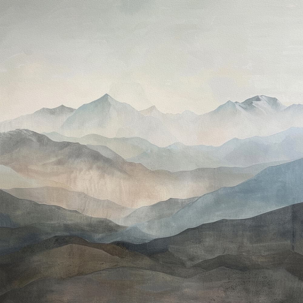 Serene Mountain Layers by Bilge Paksoylu — canvas wall art