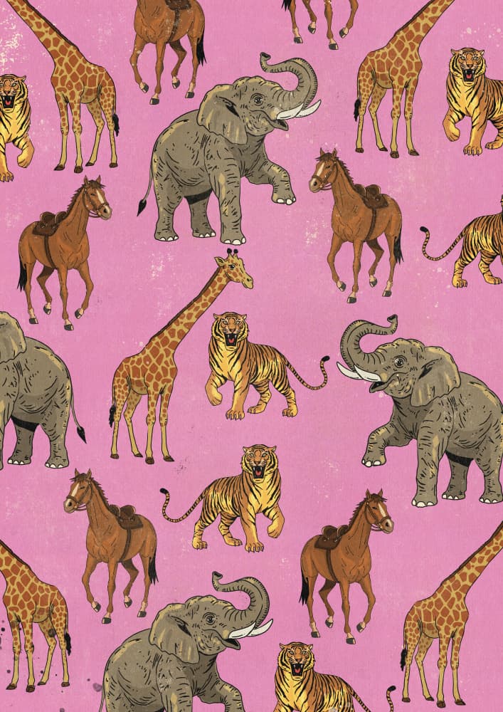 Safari Animal Parade by Nicholas — canvas wall art