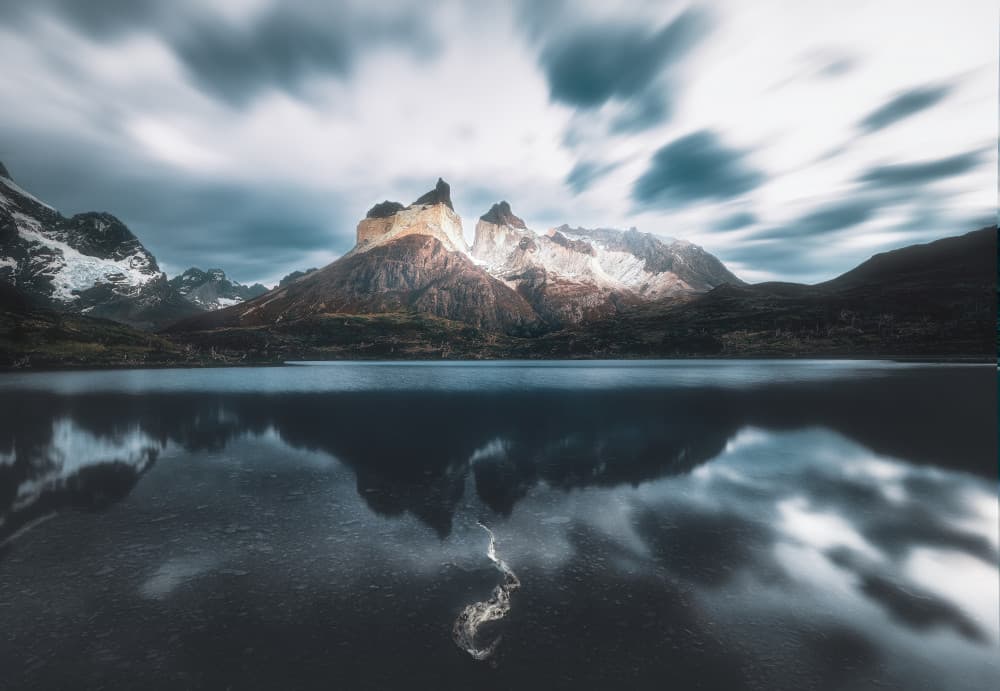 Majestic Mountain Reflection by Gu and Hongchao — canvas wall art