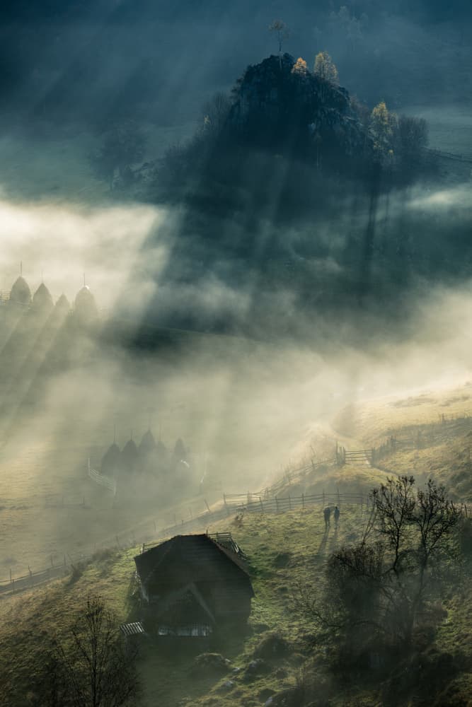 Golden Rays Over Valley by Haim Rosenfeld — canvas wall art