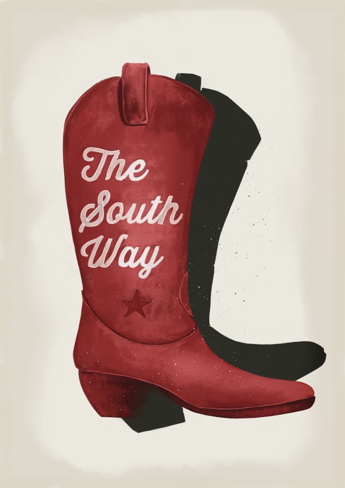 Southern Cowboy Boot by Dion Gem — canvas wall art