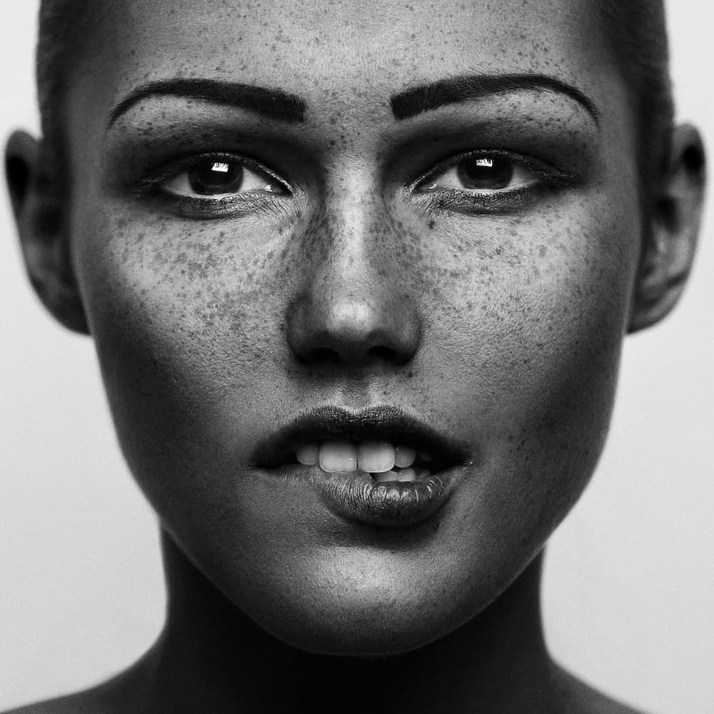 Captivating Freckled Gaze