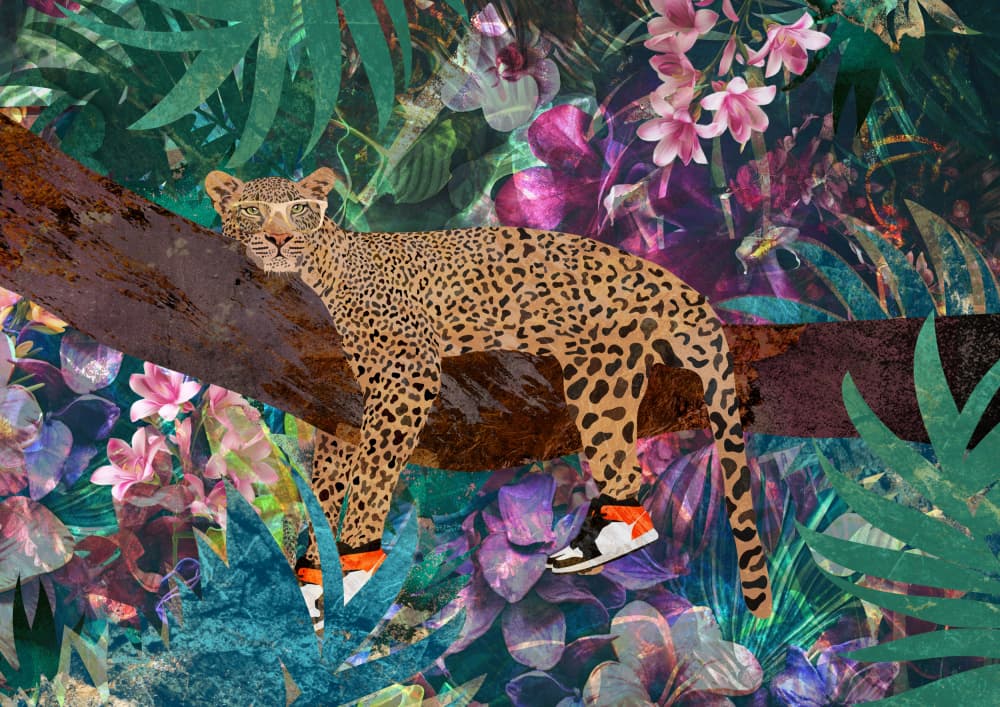Cool Leopard Tropical Fashion by Sarah Manovski — canvas wall art