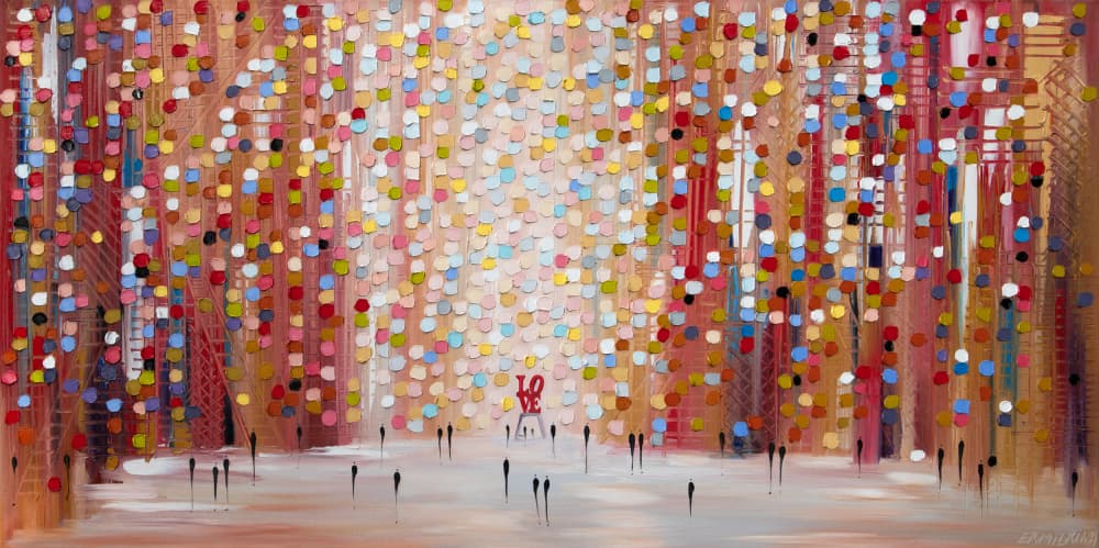 Love in the City Lights by Ekaterina Ermilkina — canvas wall art