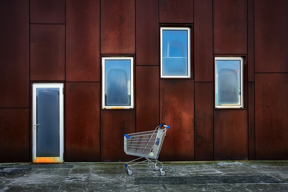 Empty Cart Facade by Fiorenzo Rondi — canvas wall art