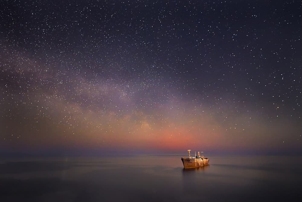Starry Night Shipwreck by Anghel Rusu — canvas wall art