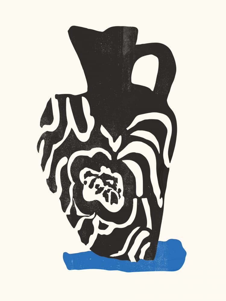 Black Vase Organic Pattern by The Printable Studio — canvas wall art